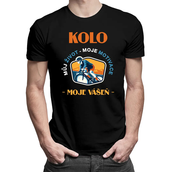 Kolo můj život, moje motivace, moje vášeň - pánské tričko s potiskem