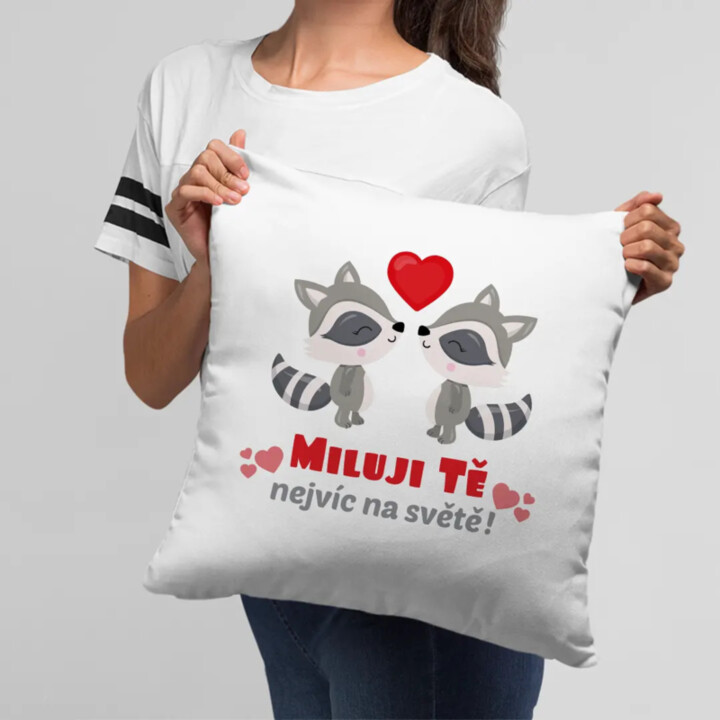 Miluji tě nejvíc na světě - polštář s potiskem