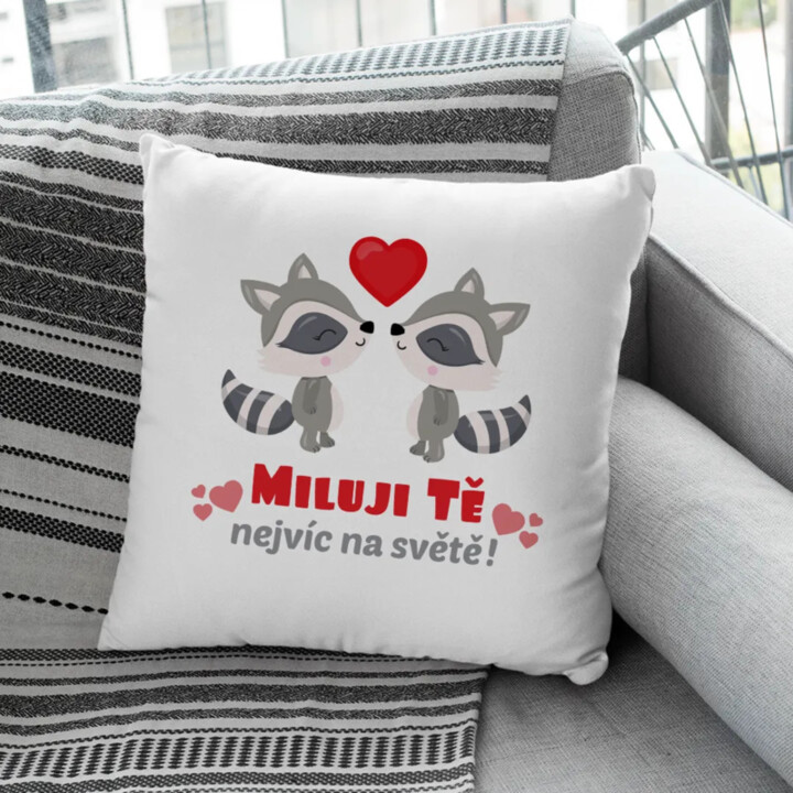 Miluji tě nejvíc na světě - polštář s potiskem