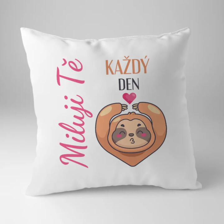 Miluji tě každý den - polštář s potiskem