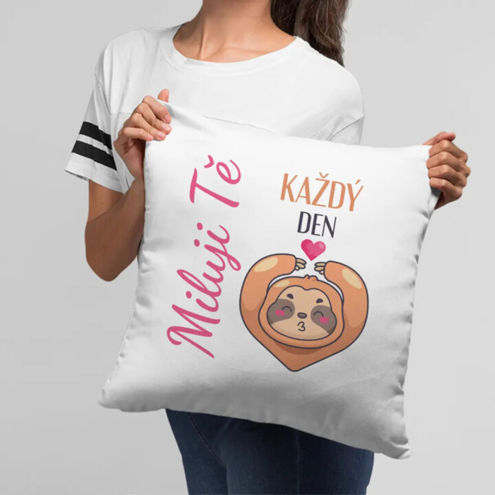 Miluji tě každý den - polštář s potiskem