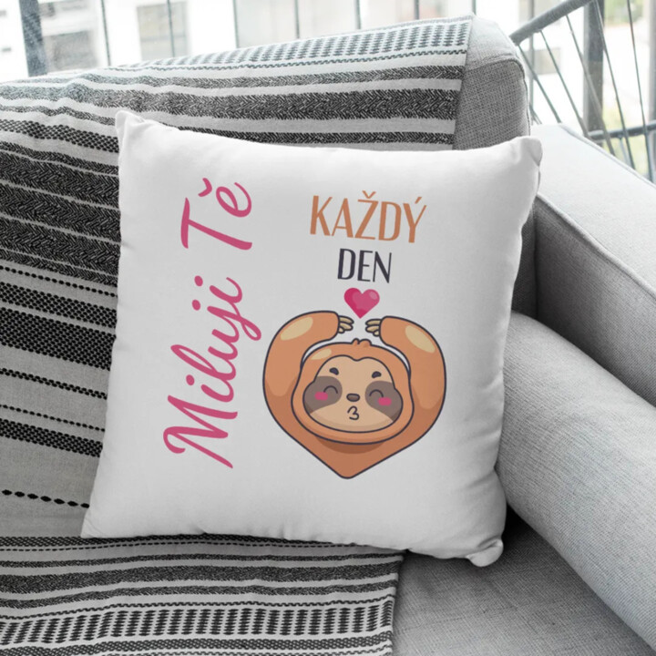 Miluji tě každý den - polštář s potiskem