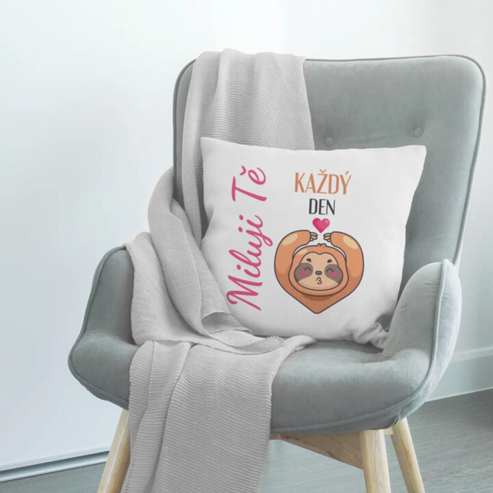 Miluji tě každý den - polštář s potiskem