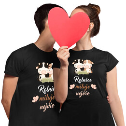 Set pro pár - Rolník (Rolnice) miluje nejvíc - trička s potiskem