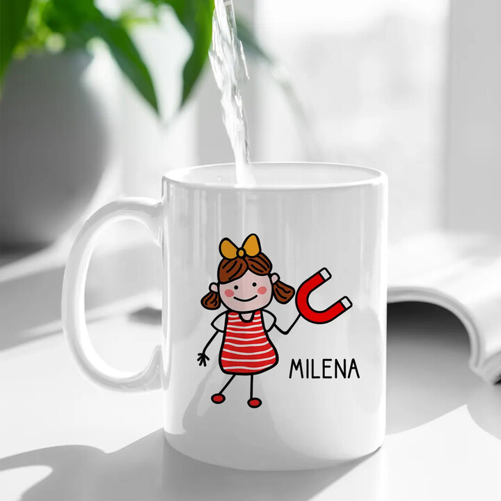 Magnet + jméno (ženské) - hrnek s potiskem - personalizovaný produkt