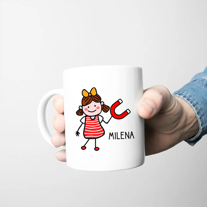 Magnet + jméno (ženské) - hrnek s potiskem - personalizovaný produkt