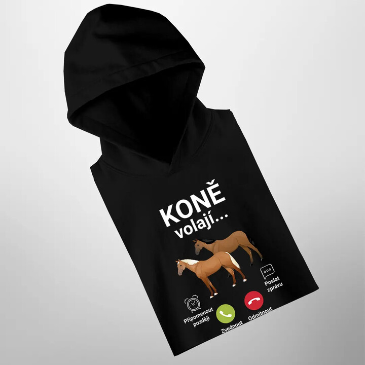 Koně volají - musím jít - pánská mikina s potiskem