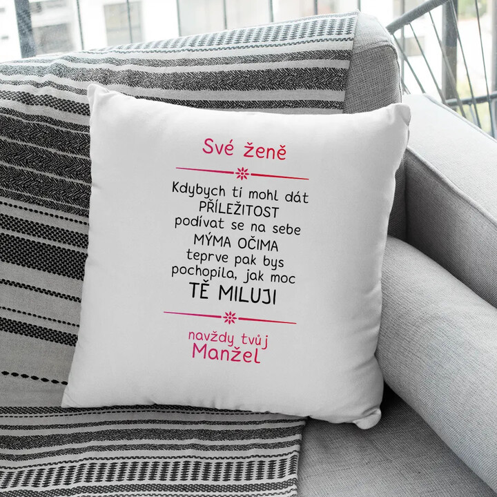 Své ženě - polštář s potiskem