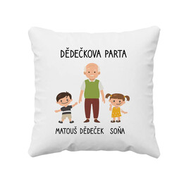Dědečkova parta - polštář s potiskem