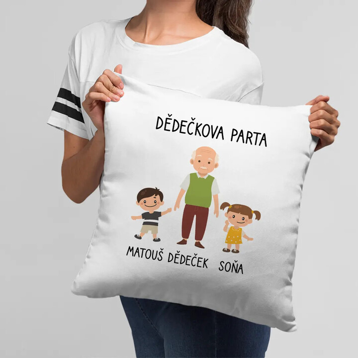 Dědečkova parta - polštář s potiskem