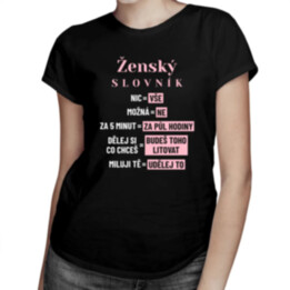 Ženský slovník - dámské tričko s potiskem