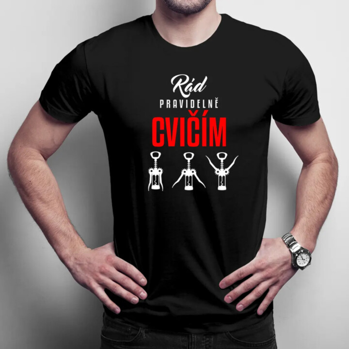Rád pravidelně cvičím - pánské tričko s potiskem