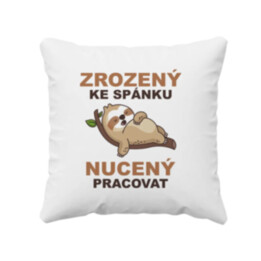 Zrozený ke spánku, nucený pracovat  - polštář s potiskem