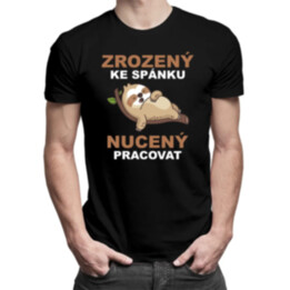 Zrozený ke spánku, nucený pracovat  - pánské tričko s potiskem