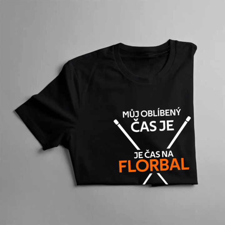 Můj oblíbený čas je: Čas na florbal - dámské tričko s potiskem