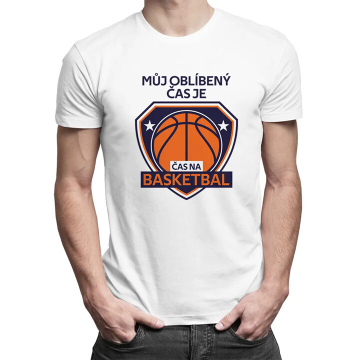 Můj oblíbený čas je: Čas na basketbal - pánské tričko s potiskem