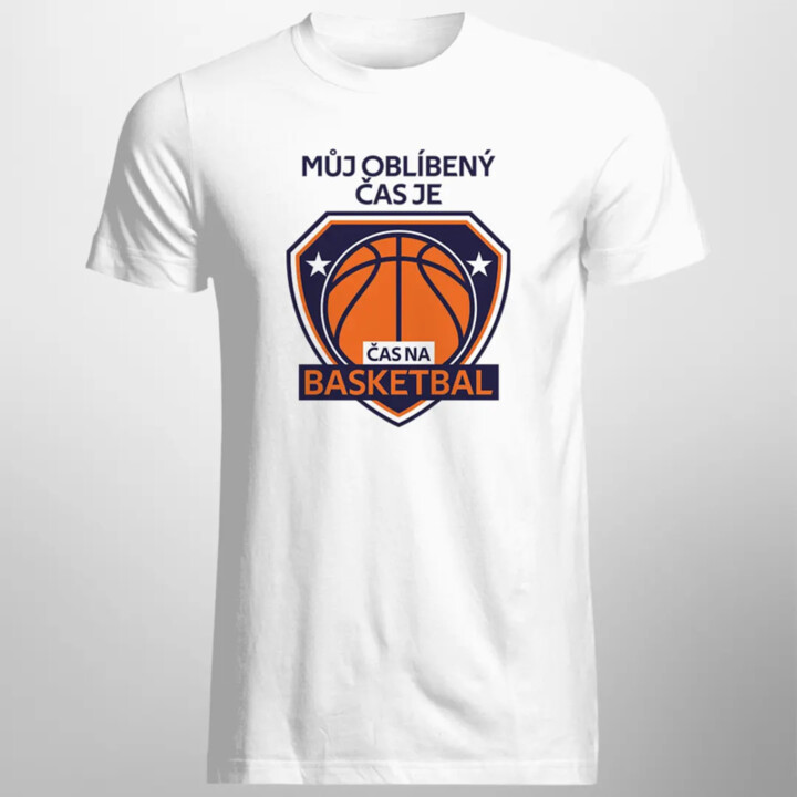 Můj oblíbený čas je: Čas na basketbal - pánské tričko s potiskem