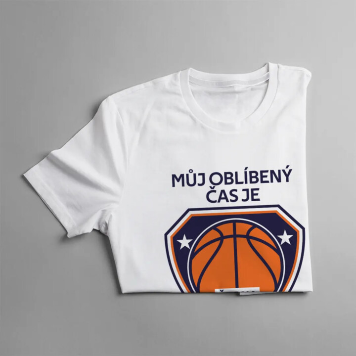 Můj oblíbený čas je: Čas na basketbal - dámské tričko s potiskem