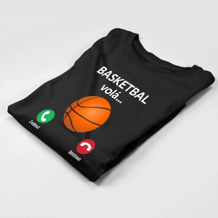 Basketbal volá, musím jít - pánské tričko s potiskem
