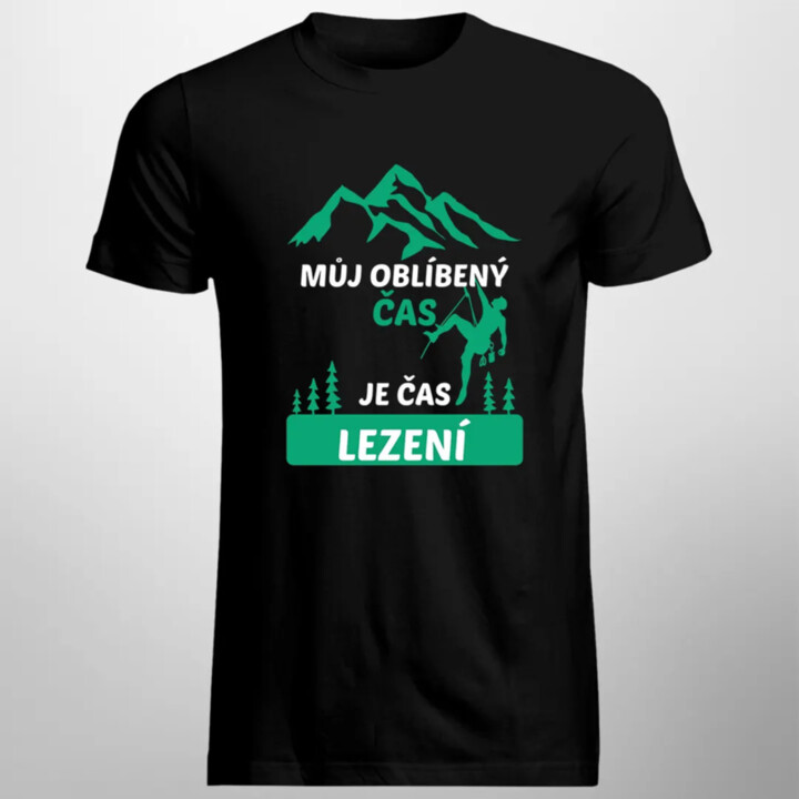 Můj oblíbený čas je čas lezení - pánské tričko s potiskem