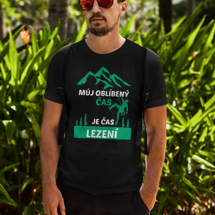 Můj oblíbený čas je čas lezení - pánské tričko s potiskem