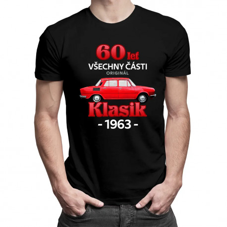 60 let - všechny části originál - Klasik 1963 - pánské tričko s potiskem
