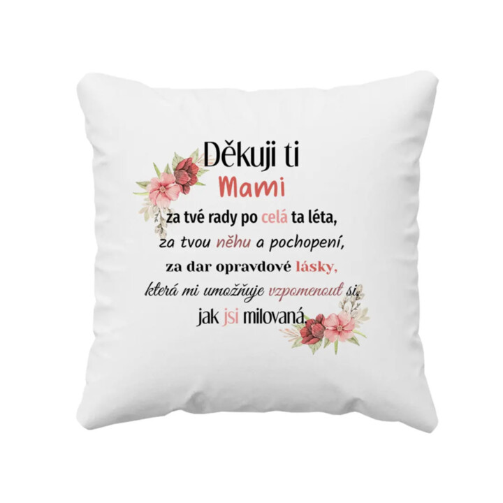 Děkuji ti, mami - polštář s potiskem