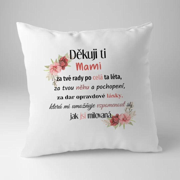 Děkuji ti, mami - polštář s potiskem