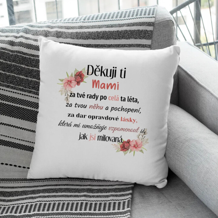 Děkuji ti, mami - polštář s potiskem