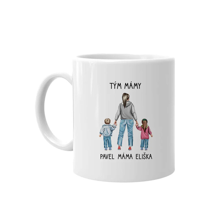 Tým mámy - hrnek s potiskem - personalizovaný produkt