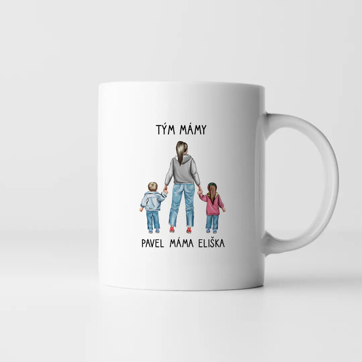 Tým mámy - hrnek s potiskem - personalizovaný produkt