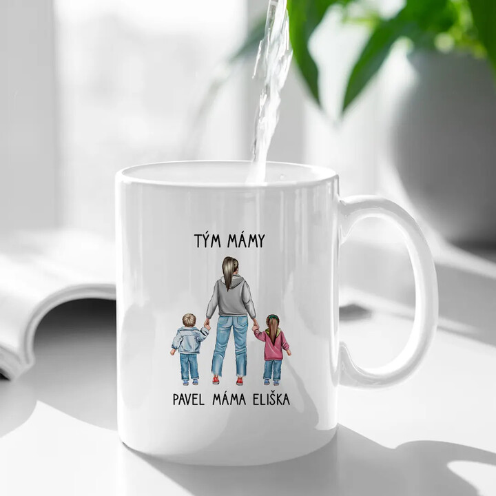 Tým mámy - hrnek s potiskem - personalizovaný produkt