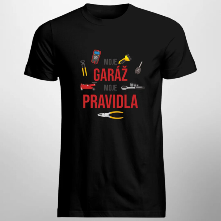 Moje garáž moje pravidla - pánské tričko s potiskem