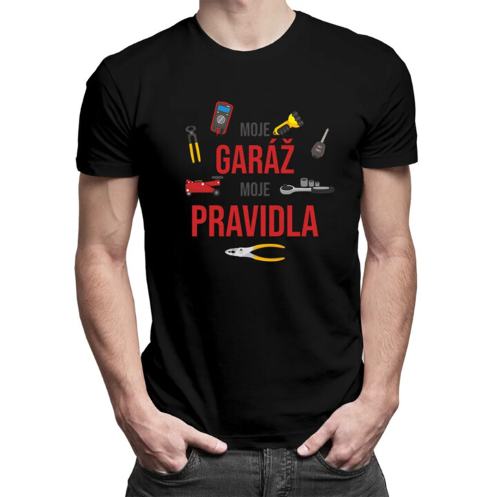 Moje garáž moje pravidla - pánské tričko s potiskem