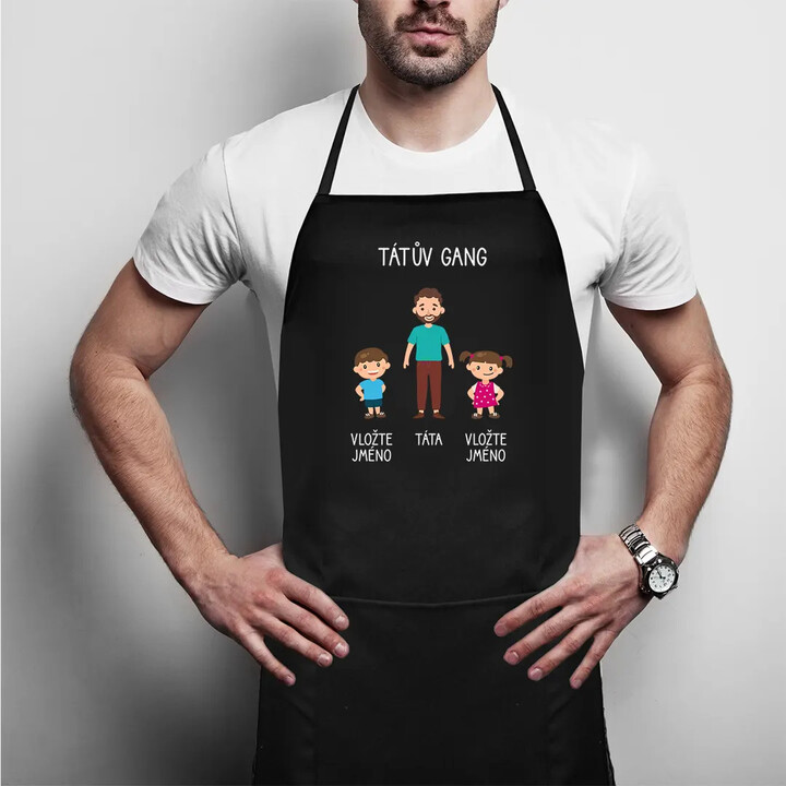 Tátův Gang - zástěra - personalizovaný produkt