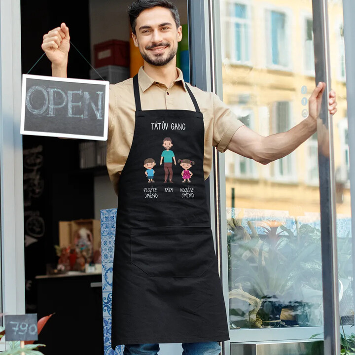Tátův Gang - zástěra - personalizovaný produkt