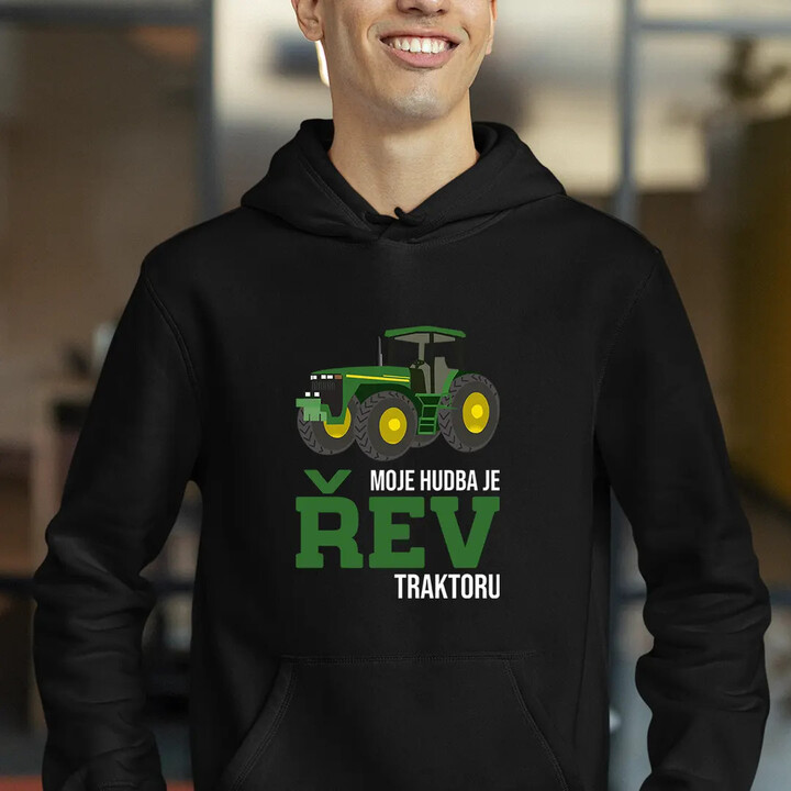 Moje hudba je řev traktoru - pánská mikina s potiskem
