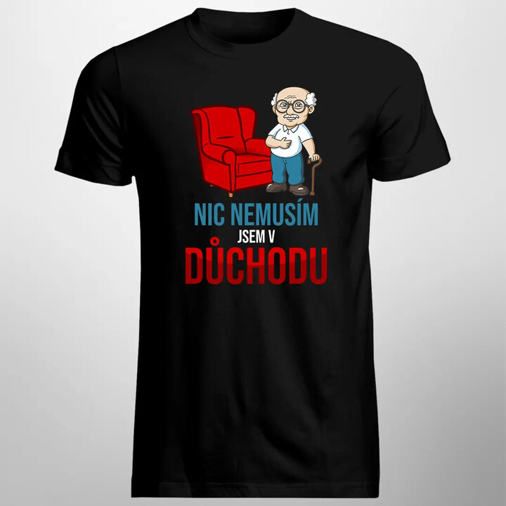 Důchodce je jako holub, sere na všechno - pánské tričko s potiskem