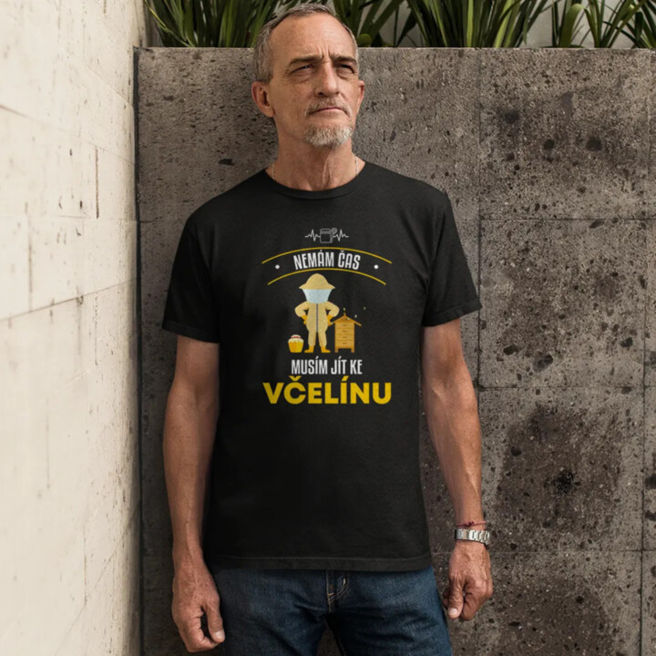 Nemám čas, musím jít ke včelínu - pánské tričko s potiskem