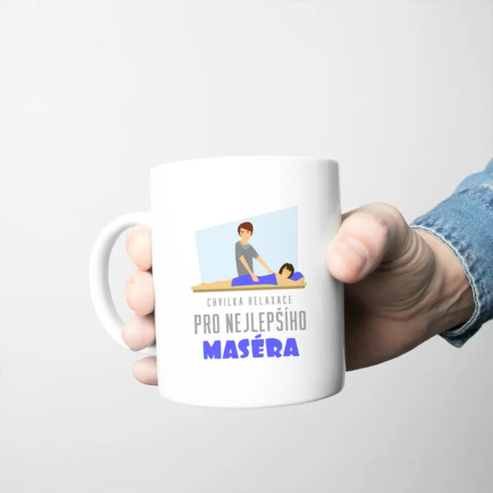 Chvilka relaxace pro nejlepšího maséra - hrnek s potiskem