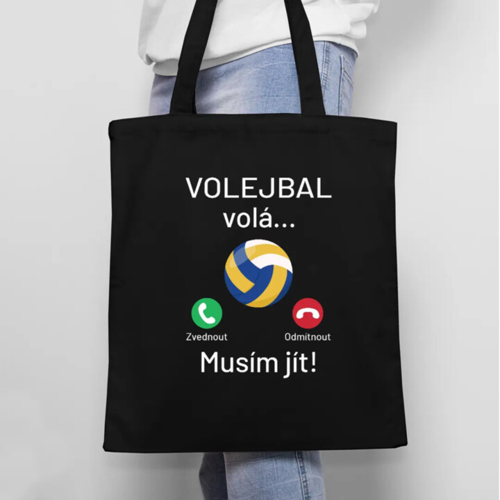 Volejbal volá, musím jít - taška s potiskem