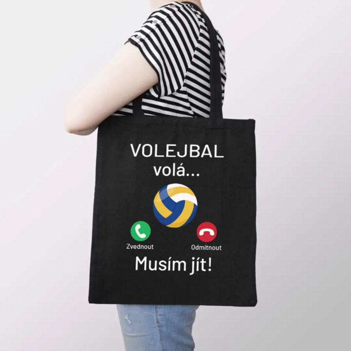 Volejbal volá, musím jít - taška s potiskem