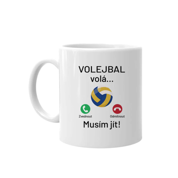 Volejbal volá, musím jít - hrnek s potiskem