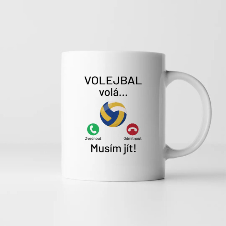 Volejbal volá, musím jít - hrnek s potiskem