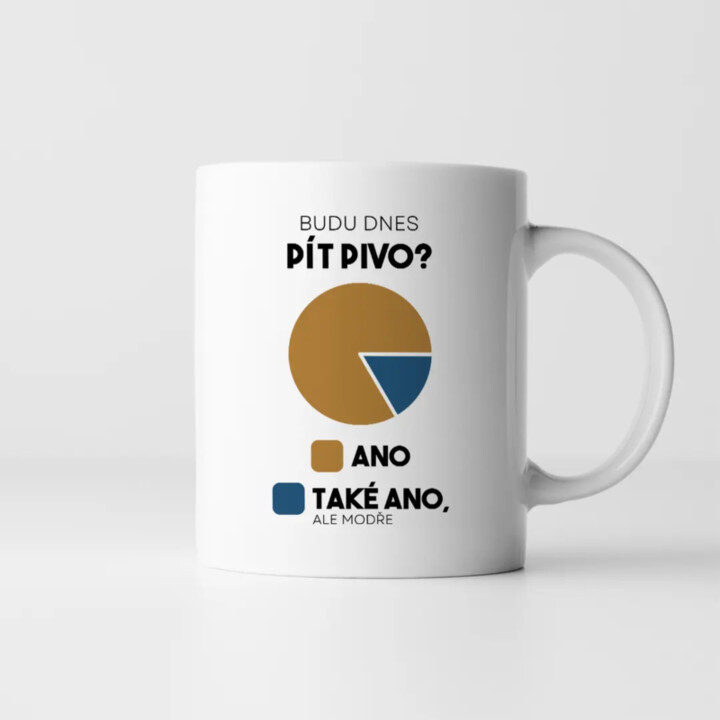 Budu dnes pít pivo? - hrnek s potiskem