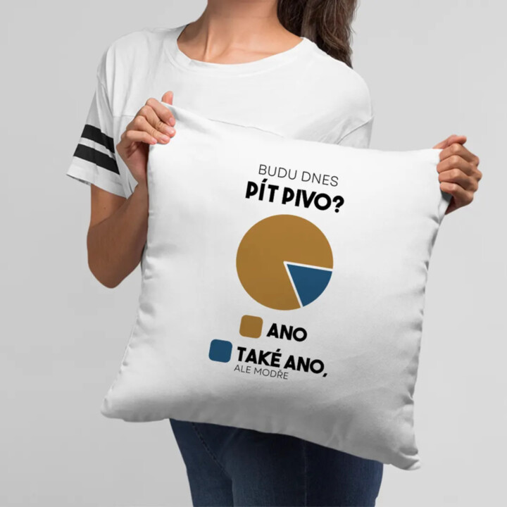 Budu dnes pít pivo? - polštář s potiskem