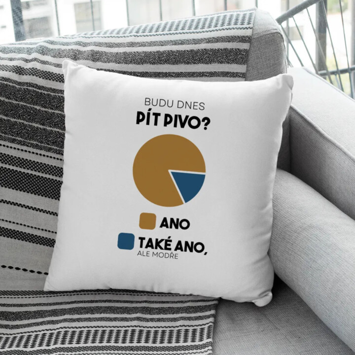 Budu dnes pít pivo? - polštář s potiskem