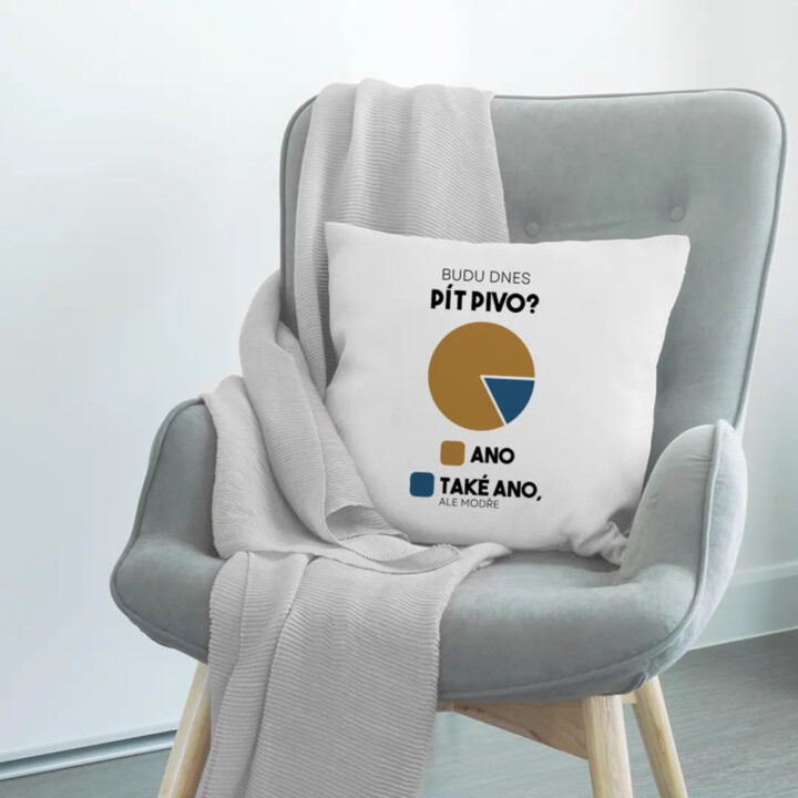Budu dnes pít pivo? - polštář s potiskem