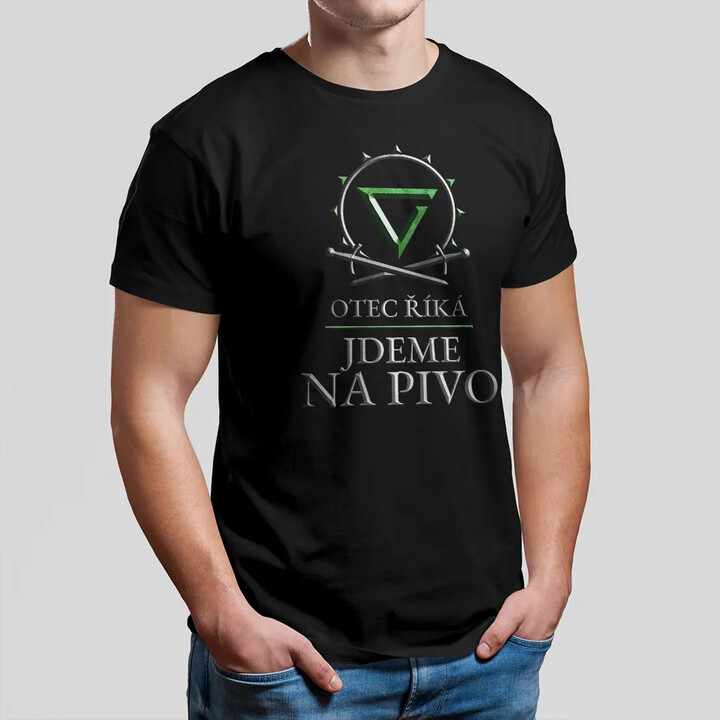Otec říká: Jdeme na pivo - pánské tričko s potiskem