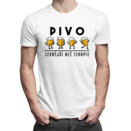 Pivo - levnější než terapie - pánské tričko s potiskem